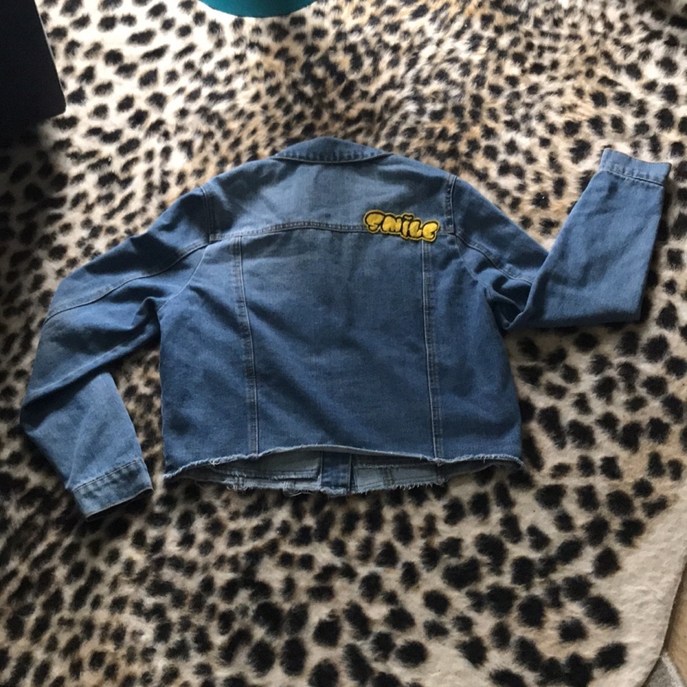 Highway jeans letterman “M” patch Denim jacket L - Picture 3 of 3